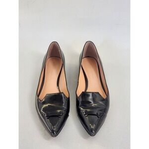 Sigerson Morrison Pointy Toe Flats Women 8 Black Patent Leather Quiet Luxury